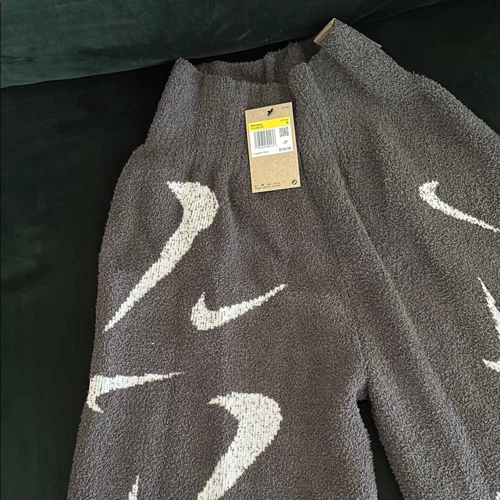 Nike Charcoal and White Fleece Pants